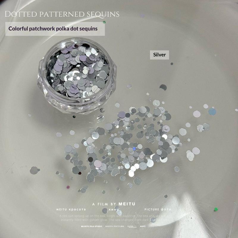 1 Box Round Dot Nail Sequins 1-3Mm Round Nail Glitter Flakes Shiny Nail Art Decoration Supplies For Diy Manicure Salon