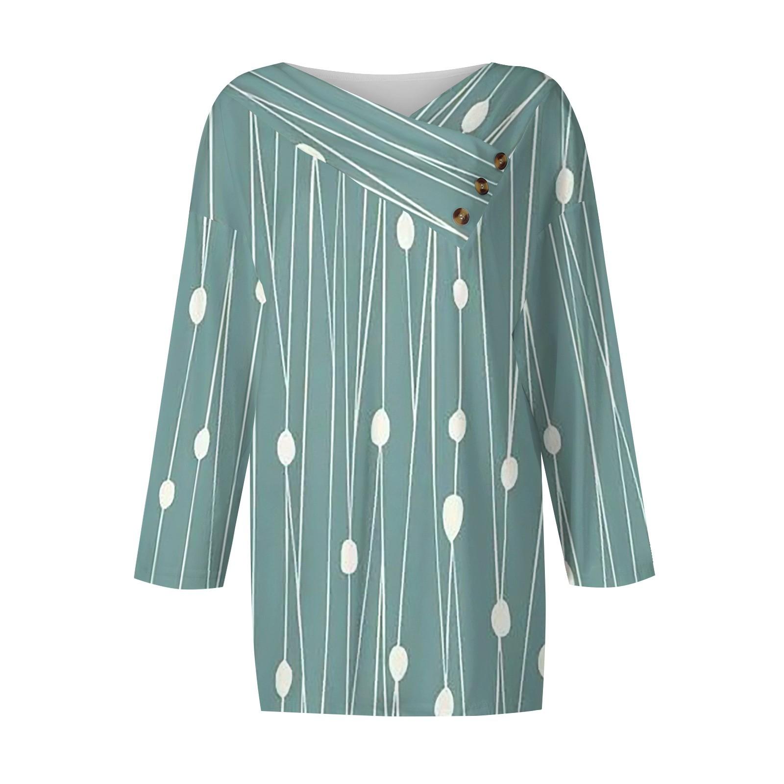 

Женские топы, повседневные рубашки с пуговицами и рукавами 3/4, модные лоскутные блузки с принтом, футболки M