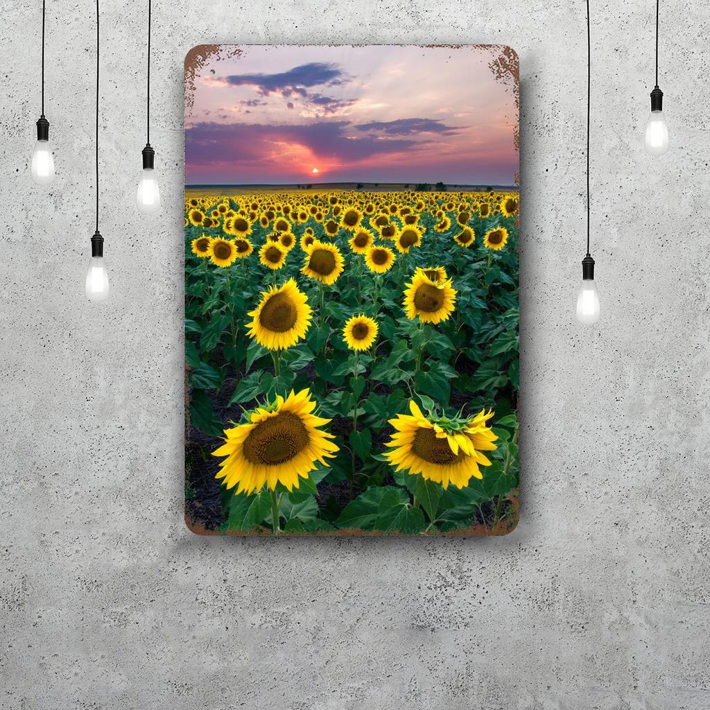 Sunflower Vintage Tin Sign Home Decor Wall Decor Art Wall Mural Room Decoration Decor Retro Metal Sign Plate Bar Posters