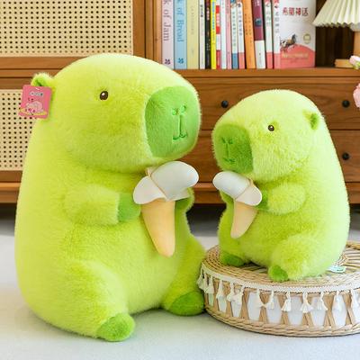 Creative Green Cute Kapibara Throw Pillow No Banana Green Capybara Doll Plush Doll Sofa Pillow