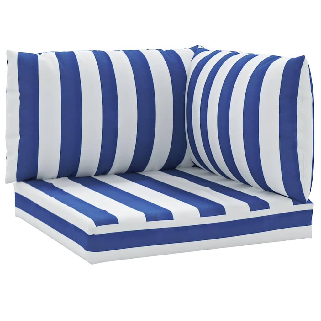 Pallet Cushions 3 Pcs Blue & White Striped Oxford Fabric