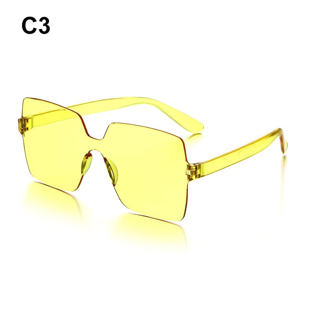 Costume Transparent Candy Color Sunglasses for Women Glasses Rimless Square Sunglasses High Quality High Quality