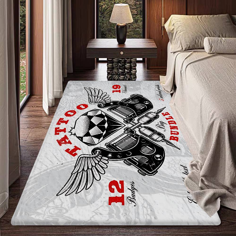 

Tattoo Shop Floor Mat INS Style Soft Bedroom Floor House Laundry Room Mat Anti-skid Bedside Area Rugs 40x60cm