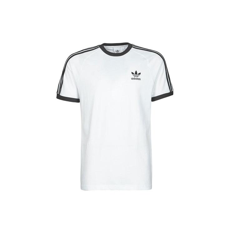 adidas originals Adicolor Classics Embroidered Logo Stripe Sports Short Sleeve White Men s GN3494 XL
