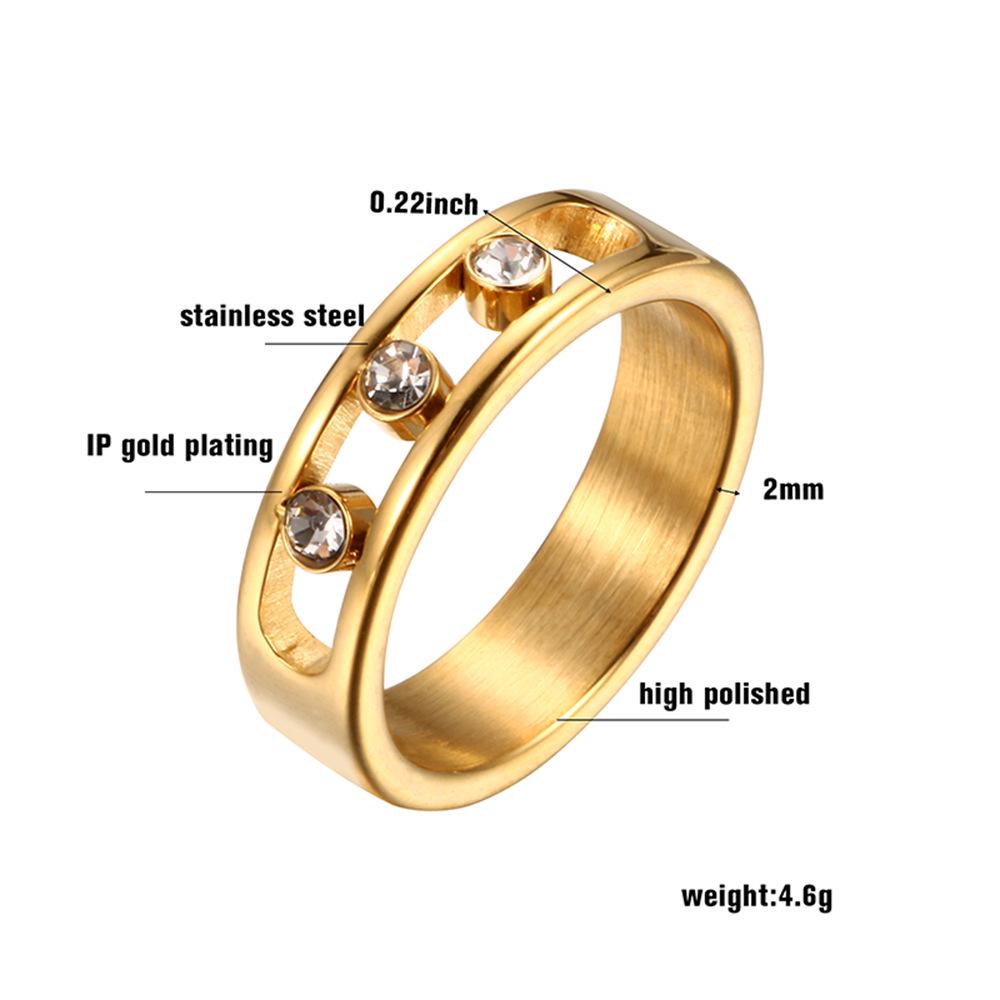 Geometric Jewelry Set: Stainless Steel Diamond-Encrusted Ring, Necklace, Bracelet & Earrings