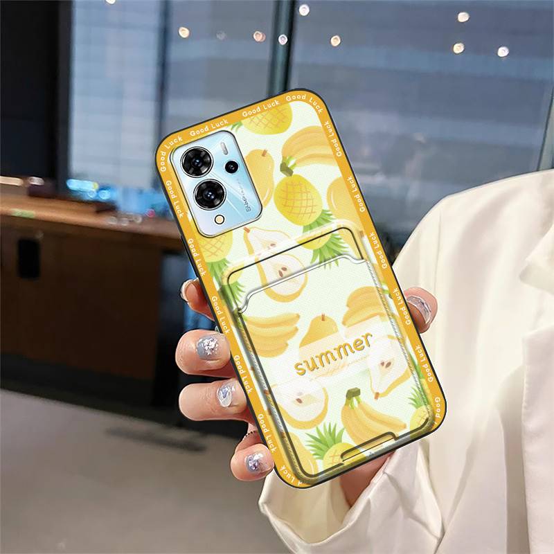 Cover Cute Phone Case For ZTE Blade V40 Pro Shockproof Anti-knock Silicone Card Slot Protective Soft Case Graffiti TPU