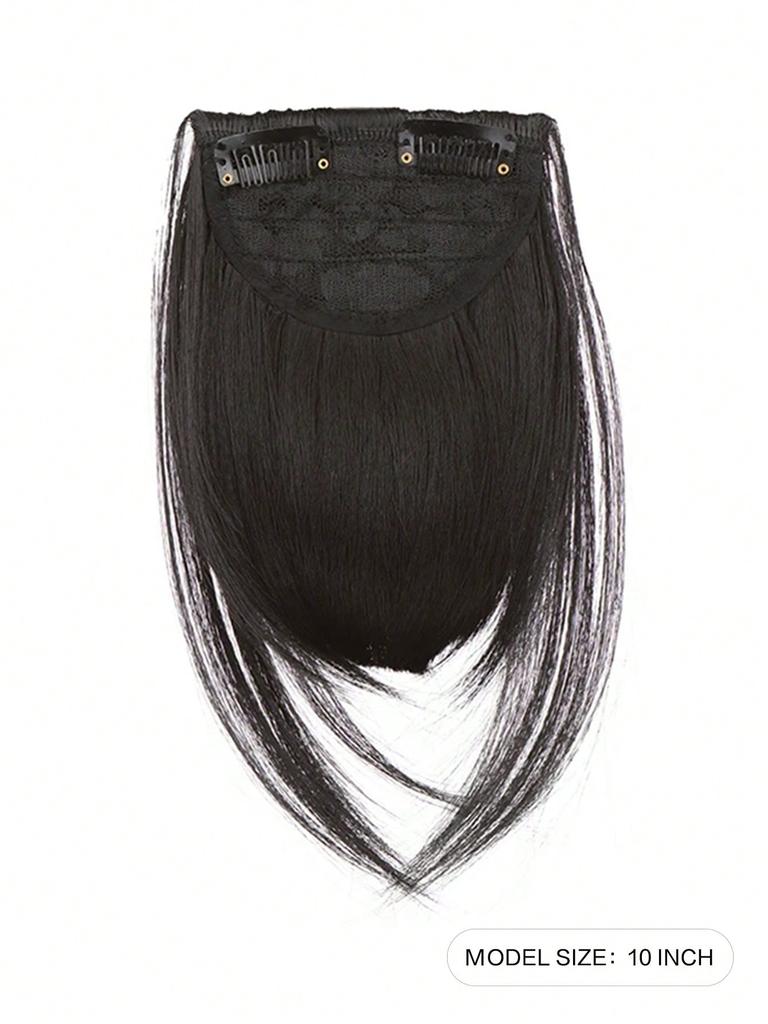 Synthetic Bangs Hairpin 10-inch Slim Fringe With Sideburns For Women's Daily Bangs