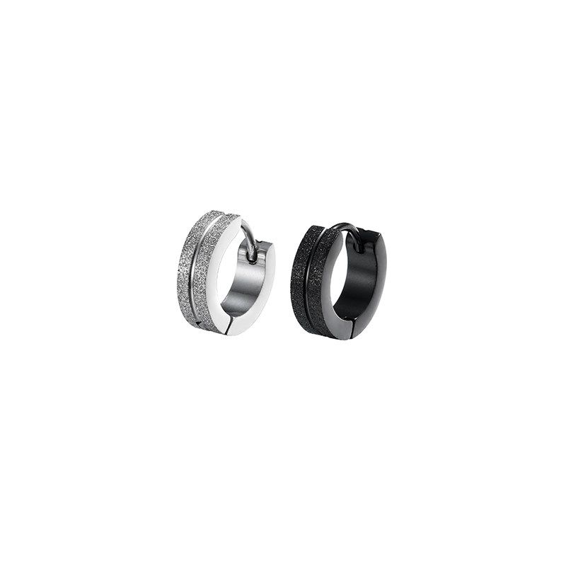 Fashion Trendy Hip Hop Style Titanium Steel Earrings Single Frosted Ear Ring Fashionable Man Simple Simple Bracelet Ear Clip Circle Ear Studs