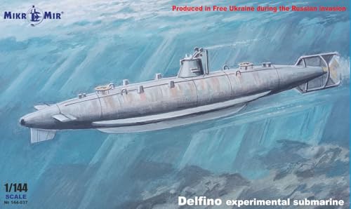 Micromill 1/144 Italian Navy Delfino Submarine 1890 Plastic Model MKR144-037 (Submarine)