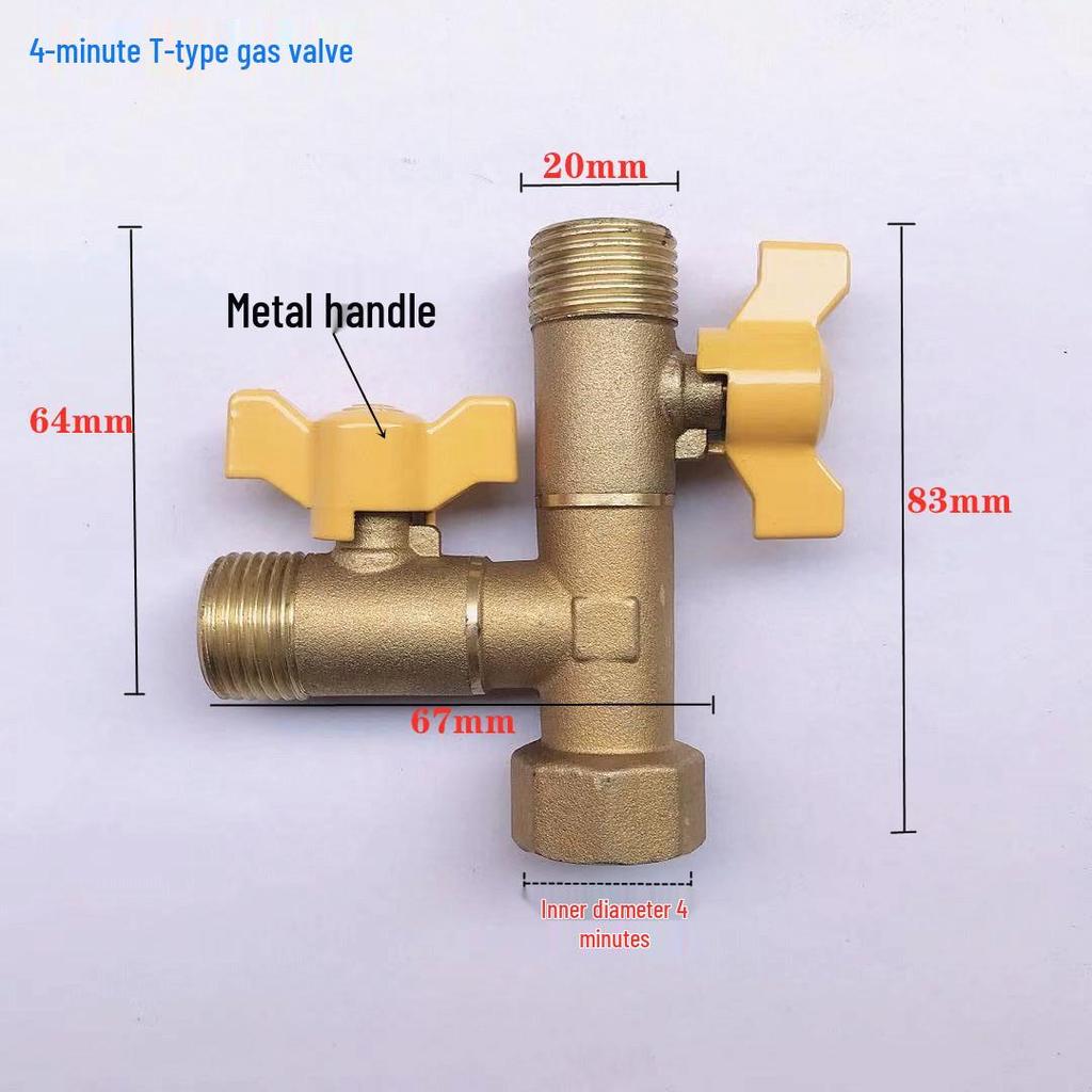 4-Point Y-Type Gas Valve Diverter & Flow Regulating Copper Ball Connector