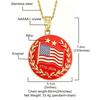 American Hip-hop Style Alloy Drip Oil National Flag Round Pendant Commemorative Men's and Women's Necklace Pendant Accessories