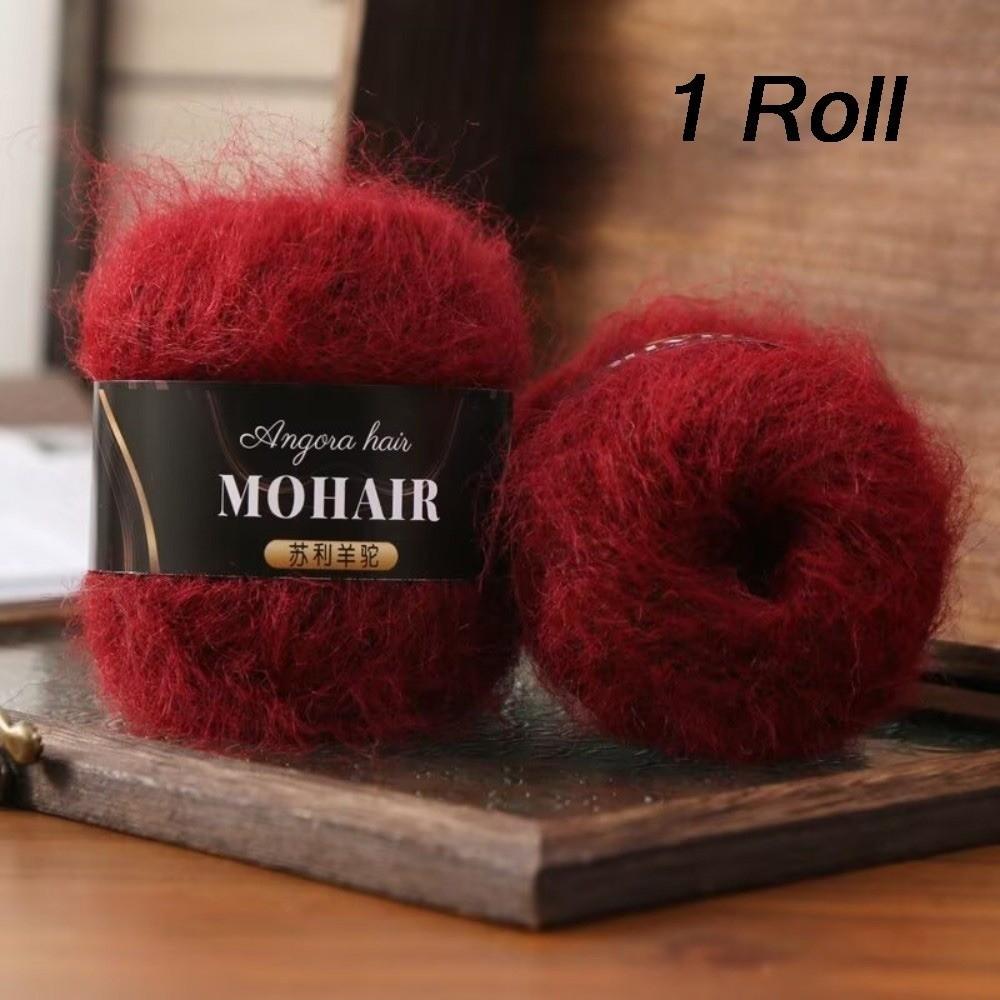 Cotton Blended Alpaca Mohair Yarn Soft Fluffy Handmade Hand-Knitted Yarn Long Haired Crochet Yarn Hand Crochet