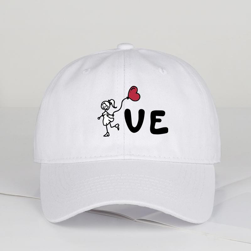 

LOVE Cartoon Character HeartShaped Print SoftTop Baseball Cap Soft Comfortable Lightweight Breathable Adjustable Cute P