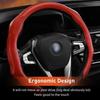 Carbon Fiber Pattern Anti-Slip Leather Steering Wheel Cover for Various Car Models