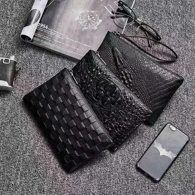 Cowhide Leather Wallet The First Layer of Cowhide Men's Clutch Crocodile Pattern Leather Clutch Envelope Wallet Leather Bag