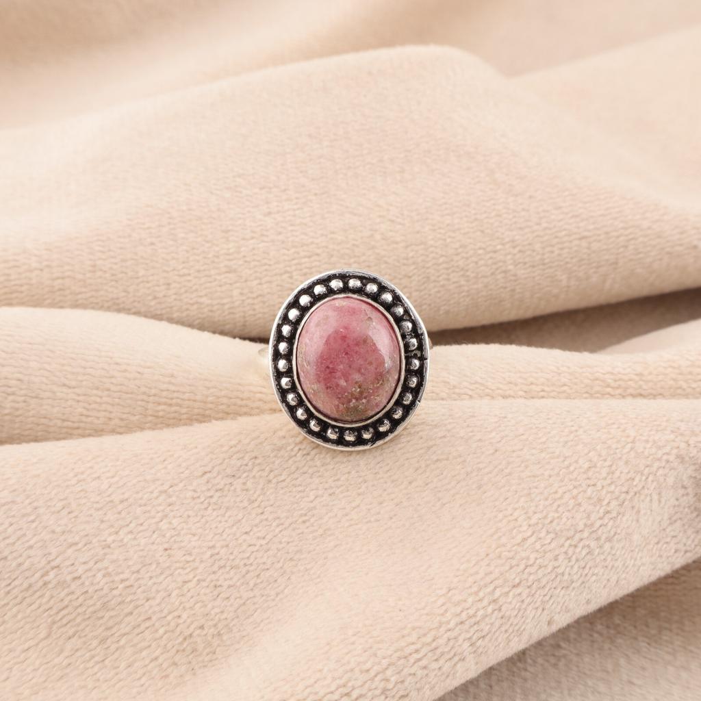 Black Rhodonite Gemstone 925 Stamped Silver Jewelry Handmade Ring New Year Gift RR-62-33