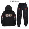 Mens Hooded Cotton Warm-Up Tracksuit Set With Naruto Print - Winter Casual Sportswear Teens Young Adults
