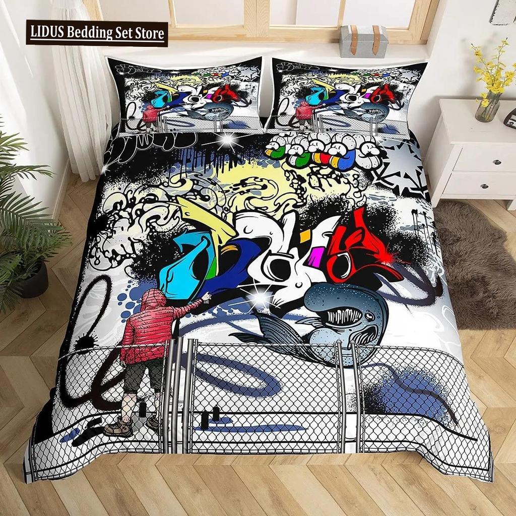 Flower Skull Bohemian Duvet Cover Set 3D Microfiber Roses Floral And Skeleton 2 Piece Bedding Set