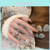 Unique Irregular Liquid Diamond Starburst Adjustable Copper Ring For Women Fashion Lovers