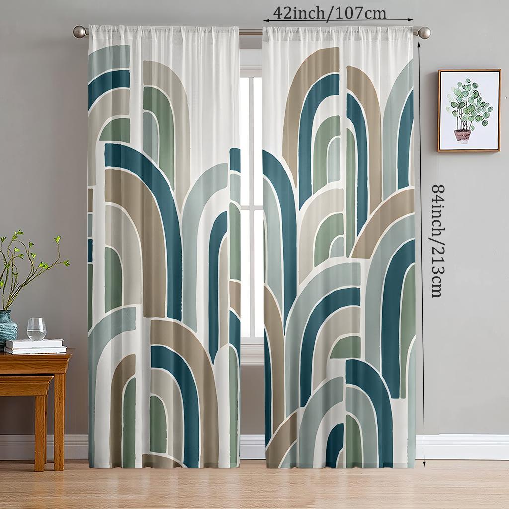 

2pcs- Colorful digital printed polyester curtains, pole bag curtains 42*84, bedroom, living room, home room decoration 29Wx64L(75x166CM)x2