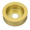 3 Inch Brazed Diamond Grinding Wheel Profile Hand Edging Wheel for 20mm Thick Tile Quartz Marble Granite