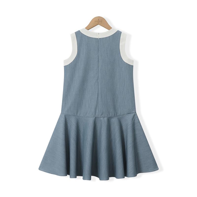Girl's 2026 Summer Color-Block A-Line Vest Dress