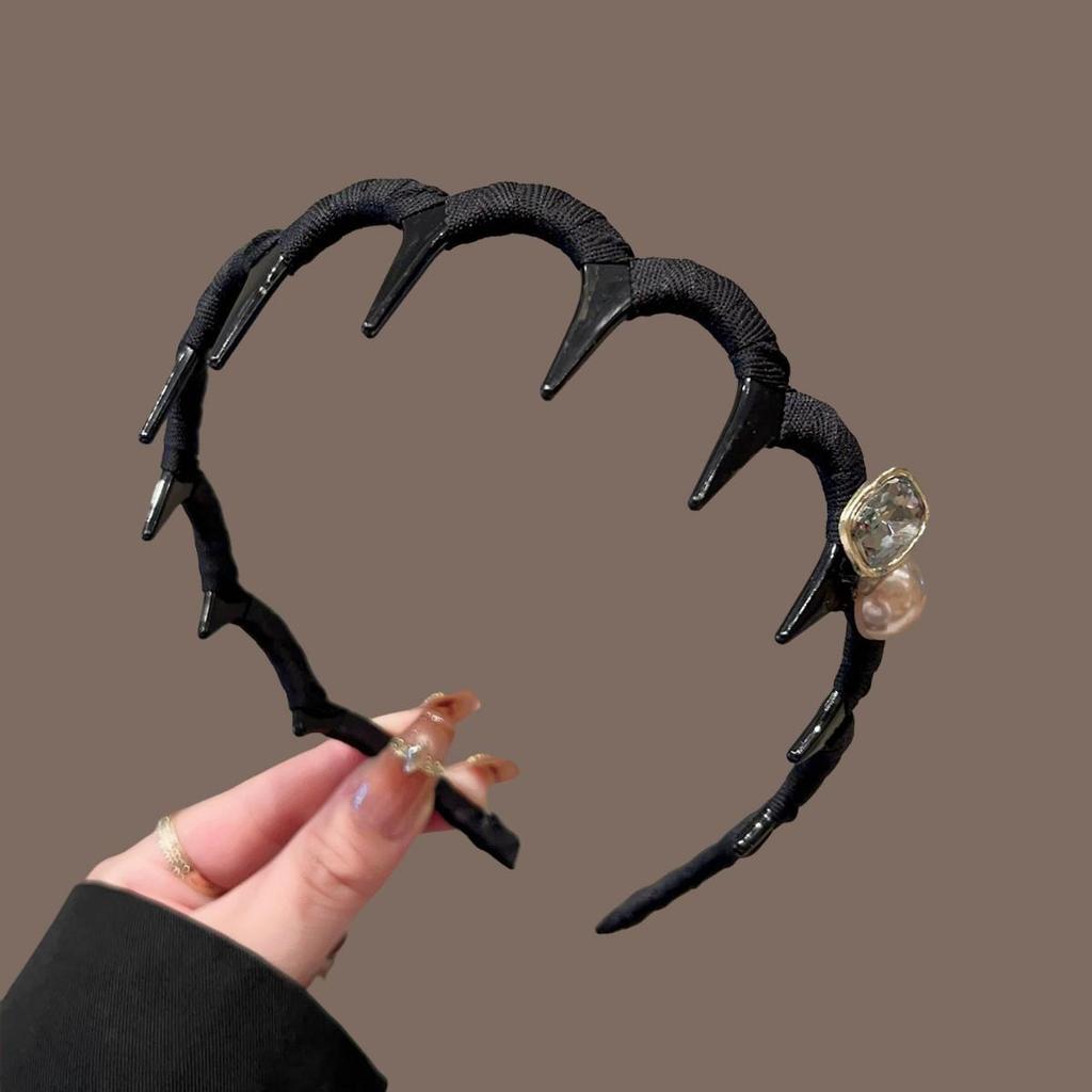 High-End Women's Bow Headband with Teeth - 2025 Face Washing & Hair Pressing Accessory
