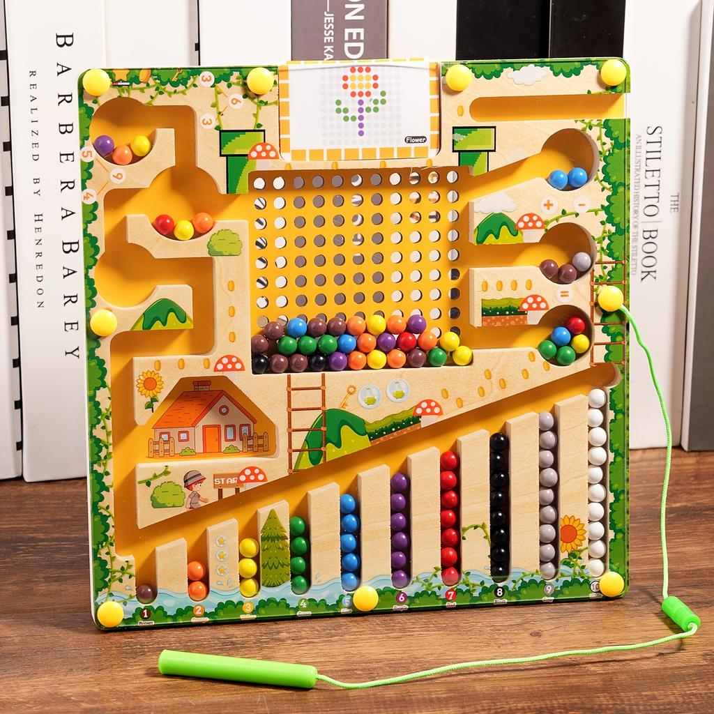 Fun Magnetic Maze Toy Color Sorting Focus Training and Brain Development Game for Kids
