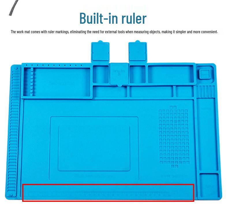 Silicone Electronic Repair Mat with Magnetic Sections for Phone and Soldering Workstation