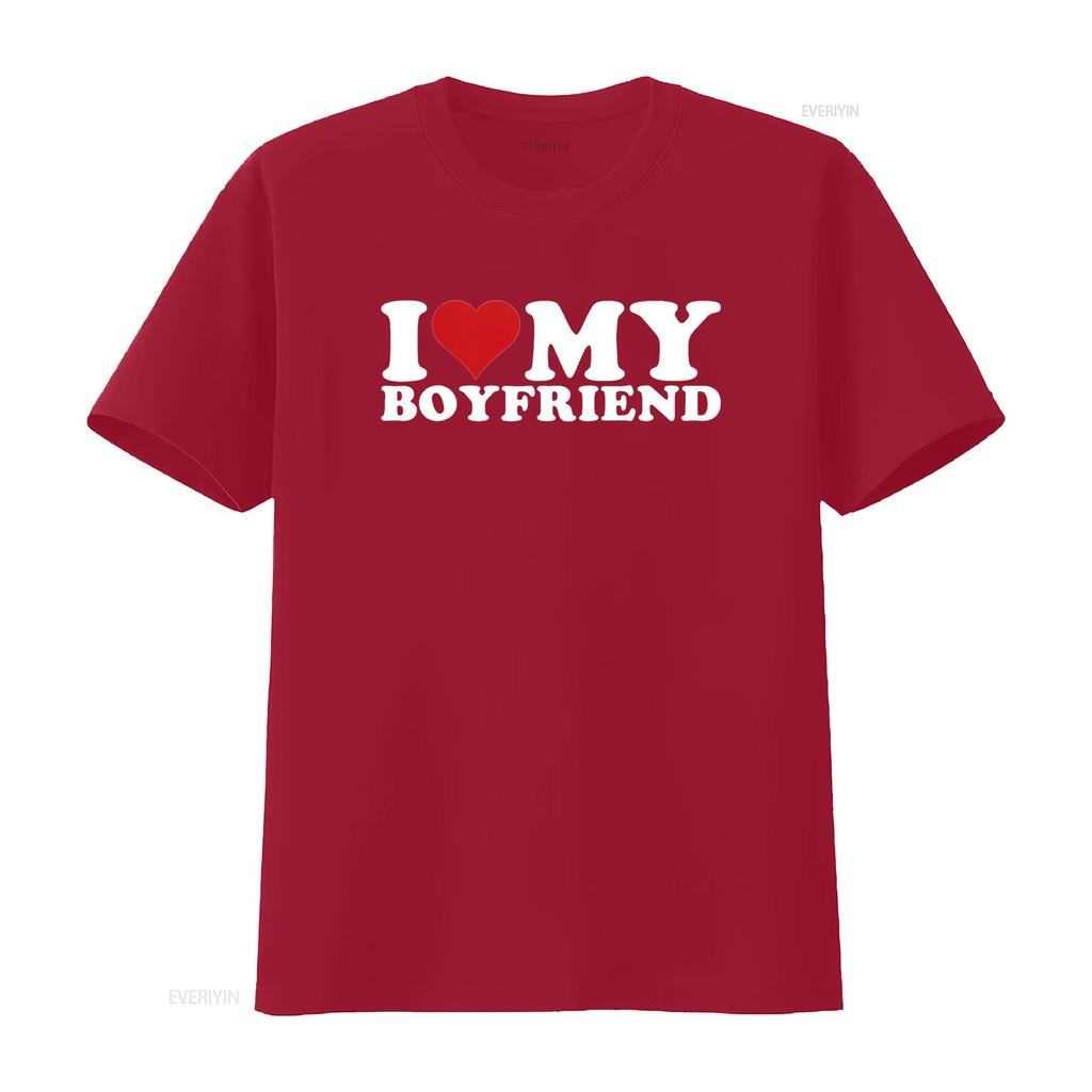 I Love My Boyfriend Heart BF T Shirt Black L Vintage Washed Designer Clothes Graphic Soft Homme Top For Everyday Wear