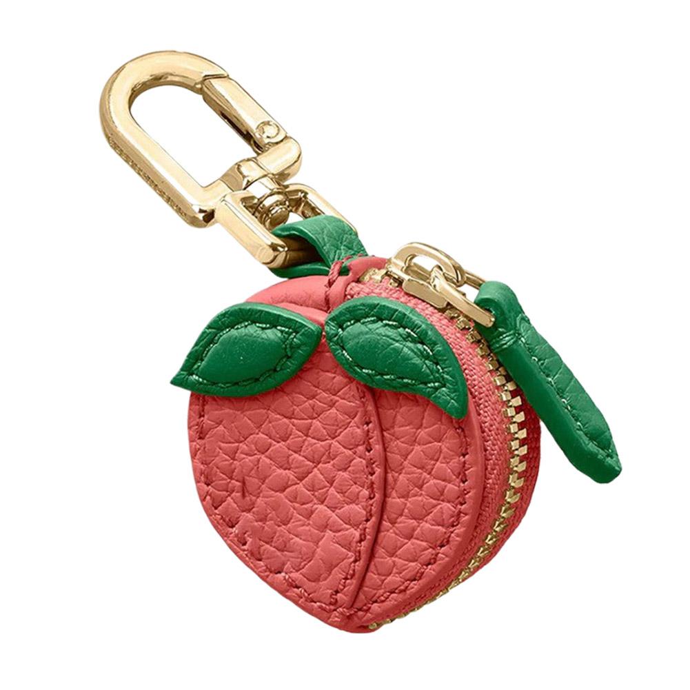 Cute Mini Strawberry PU Leather Coin Purse Key Chain Practical Mini Fruit Shape Pendant Sweet Backpack Ornaments