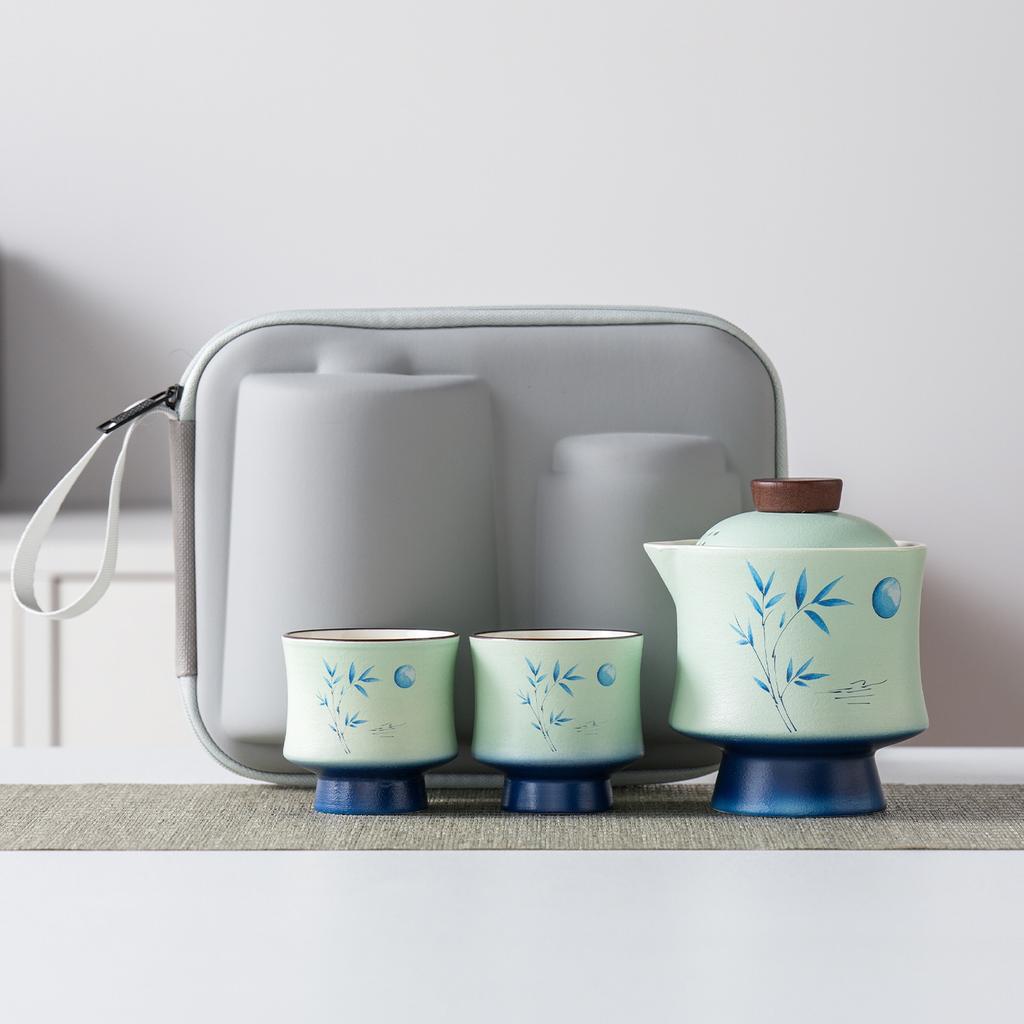 Merchandise Forbidden City Cover Bowl Kung Fu Tea Set Household High Foot Small Tea Bowl Literati Travel Tea Set Business Gift Set