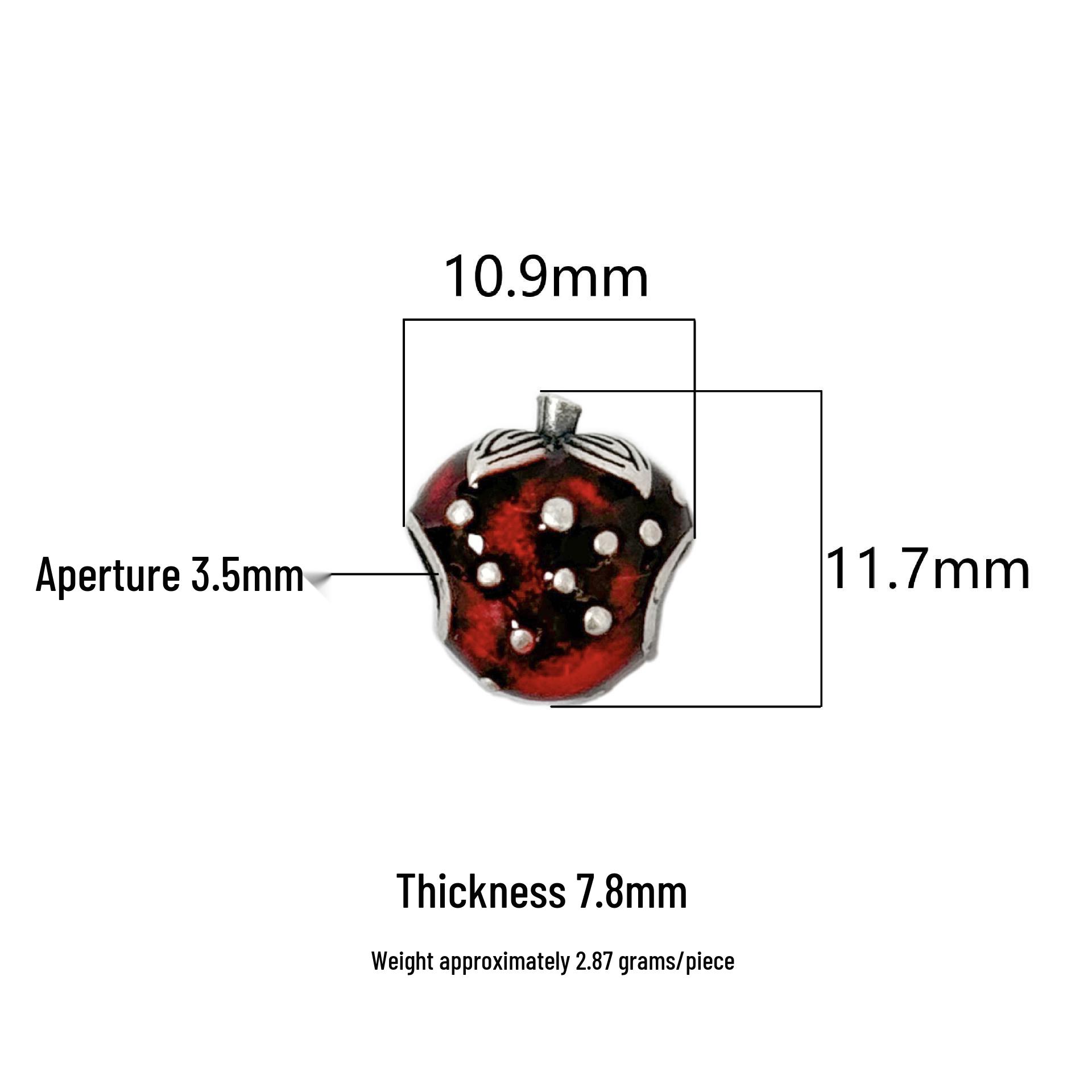 S925 Sterling Silver Strawberry Resin Pendant Charm for DIY Bracelet or Necklace Jewelry S925