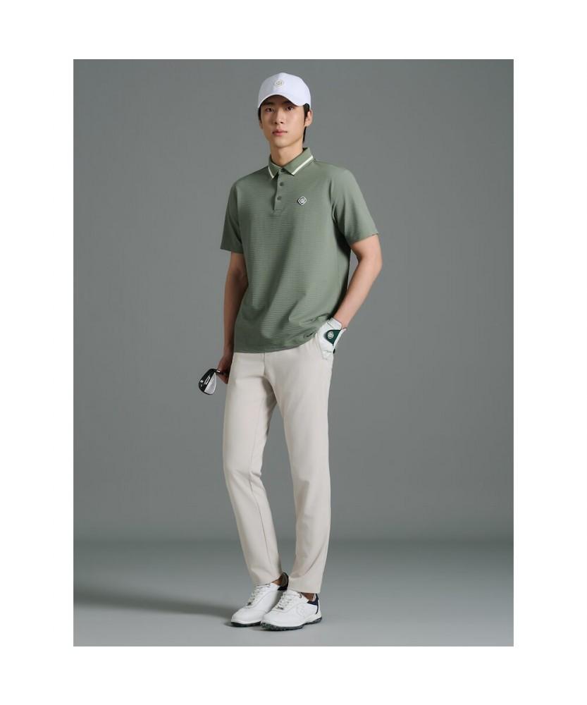 BEANPOLE GOLF [Heritage] Men'S Seersucker Short Sleeve T-Shirt - Olive