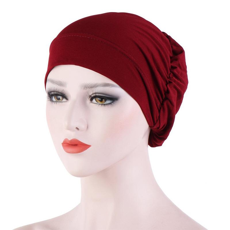 New Fashion Printed Turban Hat Classic Cap Muslim Stretch Head Scarf Hat Cap Turban Bonnet Women Inner Chemotherapy Underscarf