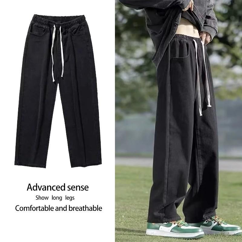Jeans de Verão Masculino Tendência Largo de Perna Larga da Tailândia