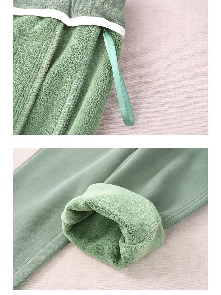 Women's Fleece-Lined Cotton Mom Pants: Warm, Loose Straight-Leg Sweatpants for Autumn & Winter 2025
