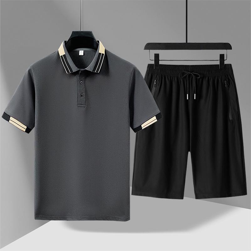 2026 Men's Summer Polo & Shorts Set - Business Casual Plus Size