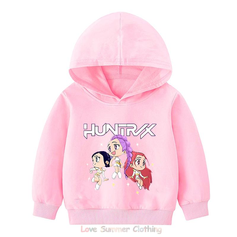 KPop Demon Hunters Hoodie Girls Kids Hooded Sweatshirt  Girls Pullover Hoodies Polyester Outerwear Children's Clothing