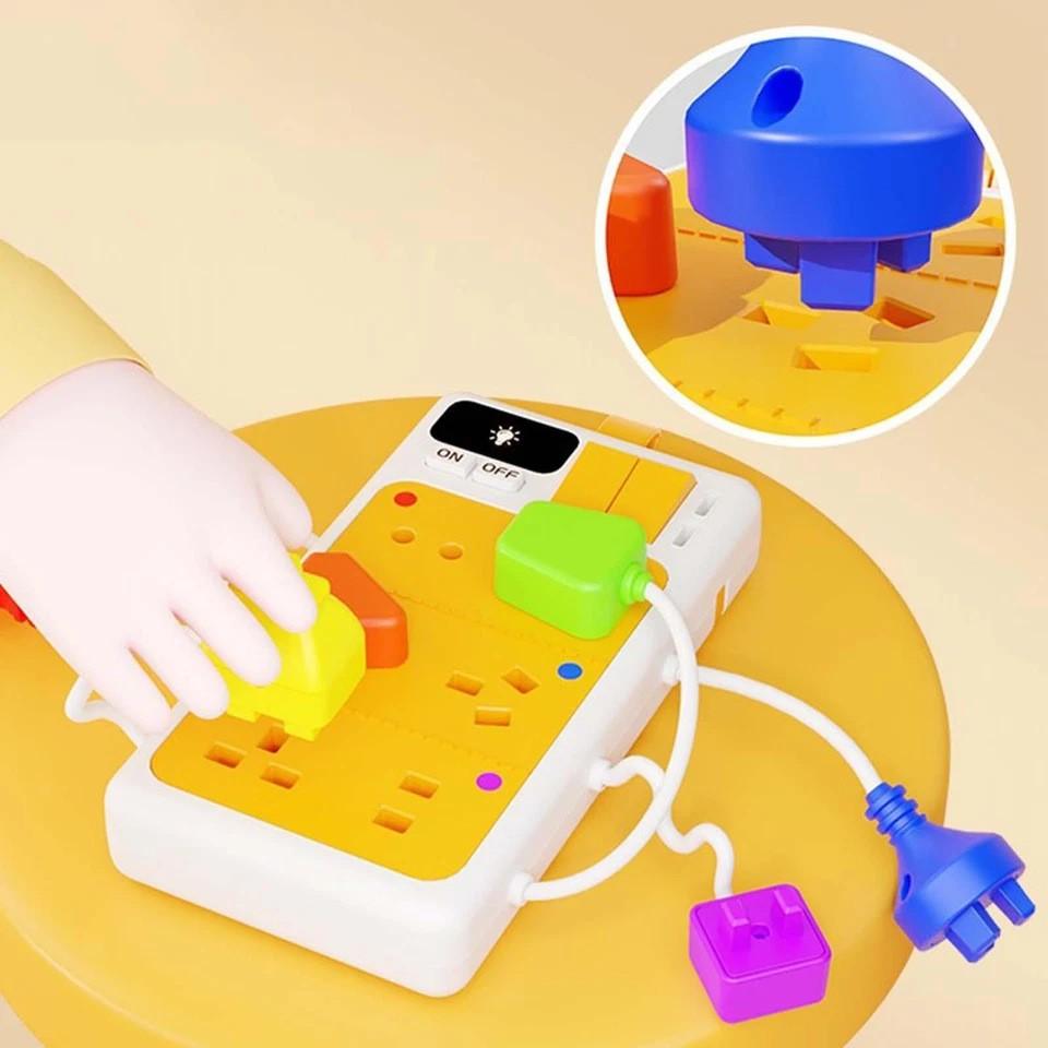 Montessori Early Educational Toys Sensory Plug Outlet for Toddlers Busy Board with Light & Sounds Airplane Car Travel Toys Gift
