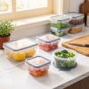 12PCS/SET Stackable Refrigerator Storage Box Plastic Airtight Storage Box Lunch Box Meal Prep