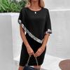European and American Spring and Summer Women's Sequined Asymmetrical Dress