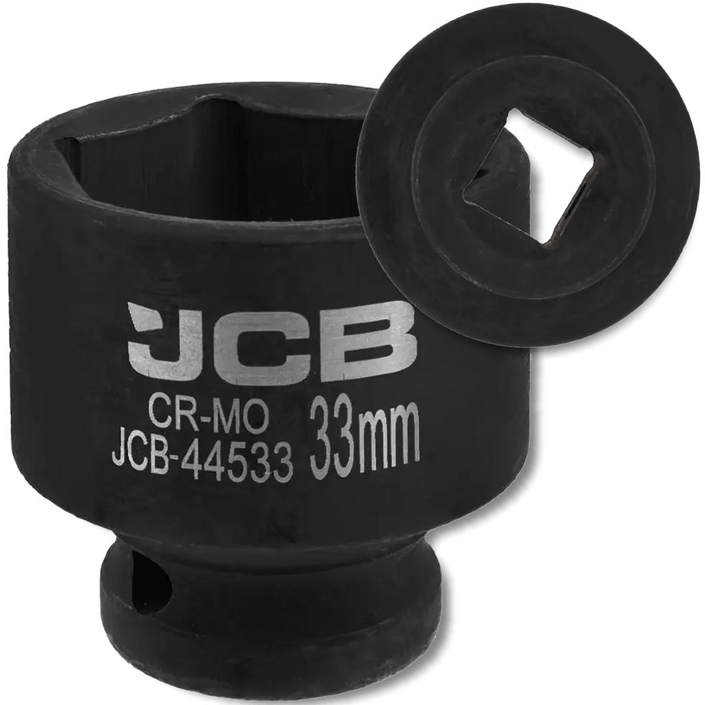 JCB Impact Socket 1/2" 33mm 6-Point Cr-Mo Socket Wrench