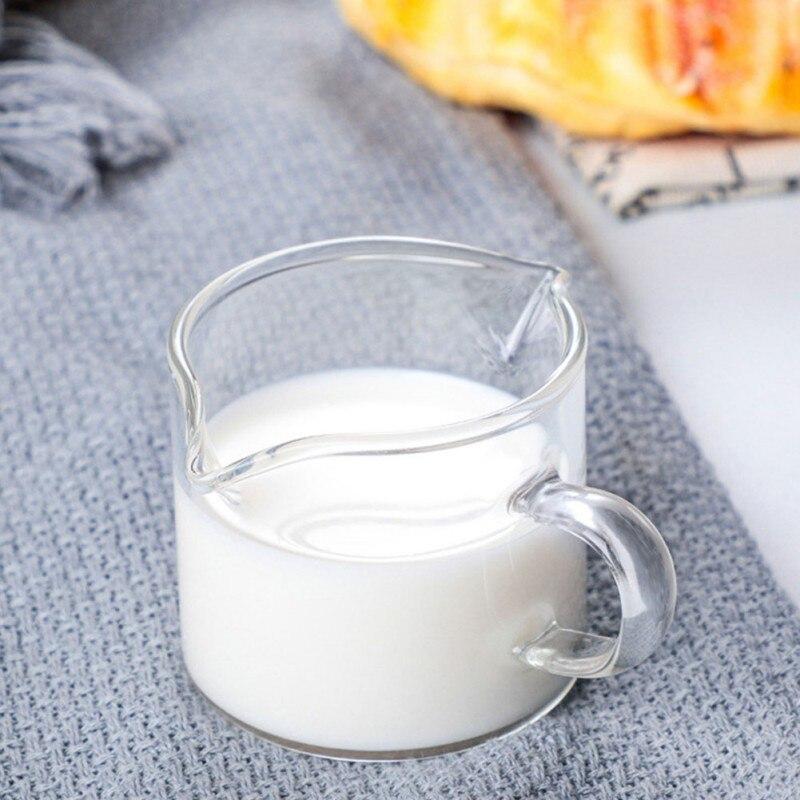 100ml Multifunkční kuchyňská odměrka s uchem skleněná odměrka s dvojitým hrdlem džbánek na mléko kávové potřeby čirá