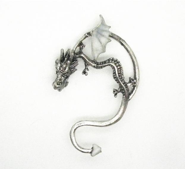 Glow-in-the-Dark Dinosaur Ear Clip: Unisex Punk Dragon Earring
