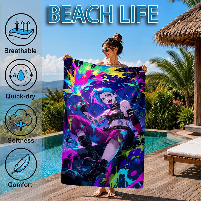 Fantasy Warrior Jing Beach Towel, Microfiber Beach Towel, Perfect For Pool, Beach, Travel, Home Decor Beach Party Fan Gifts