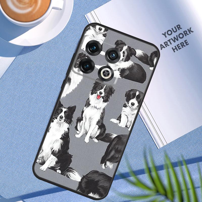 Border Collie Watercolor Case For OnePlus 12 12R 11 9 10 Pro 10R 10T 9R 8T Nord 3 CE 2 Lite 2T N10 N20 N30 CE4 Cover