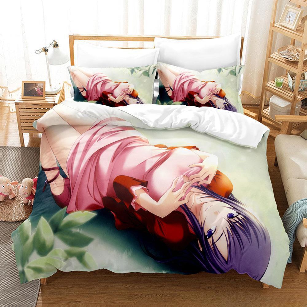 Anime Sexy Girl Highschool of the Dead Bedding Set Single Twin Full Queen King Size Bed Set Adult Kid Bedroom Duvet cover Sets