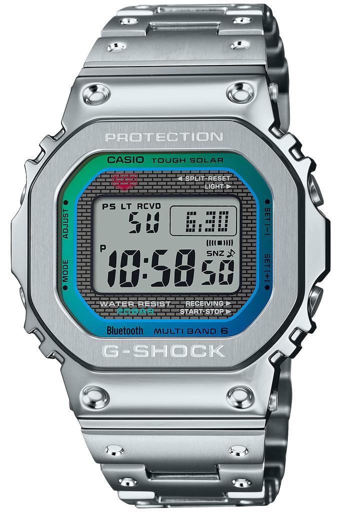 Casio G-Shock Watch (Authentic Japanese Model) with Bluetooth, Full Metal, Radio-Controlled Solar Watch, GMW-B5000PC-1JF, Men's, Silver