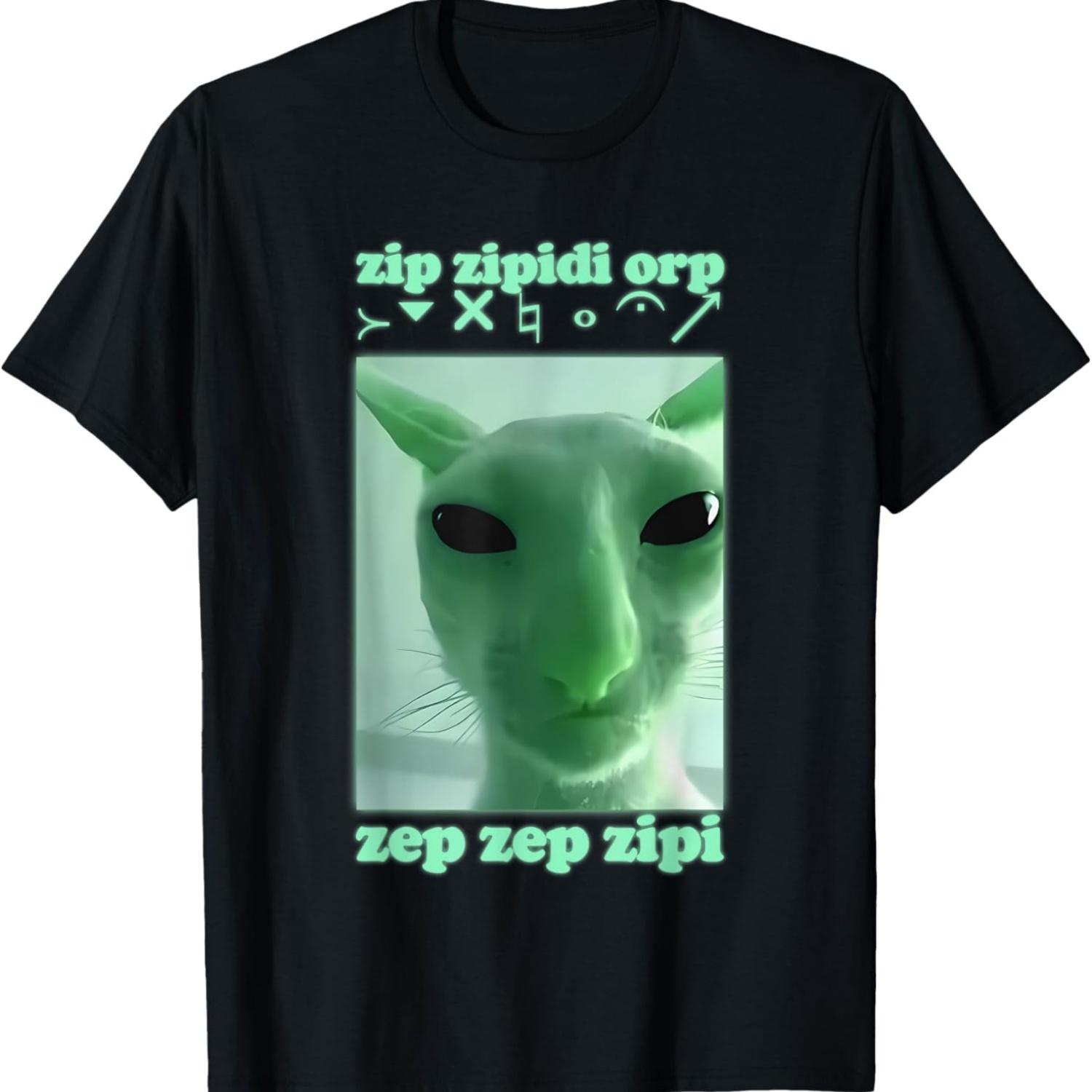 

Funny Alien Cat Dank Meme Cringe Cat Woman Man Kids T-Shirt S чёрный